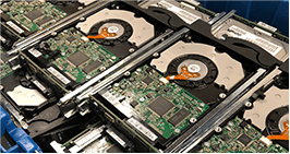 Hard drives ready for destruction