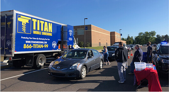 Photo of a TITAN Shredding Mobile shred event