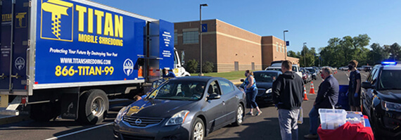 Photo of a TITAN Mobile Shredding shred event