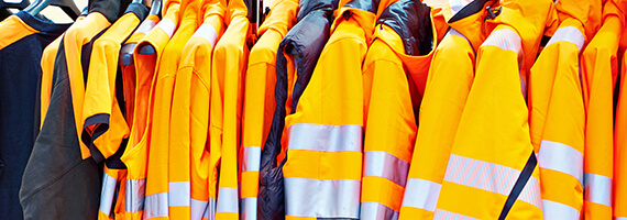 Rack of safety vests