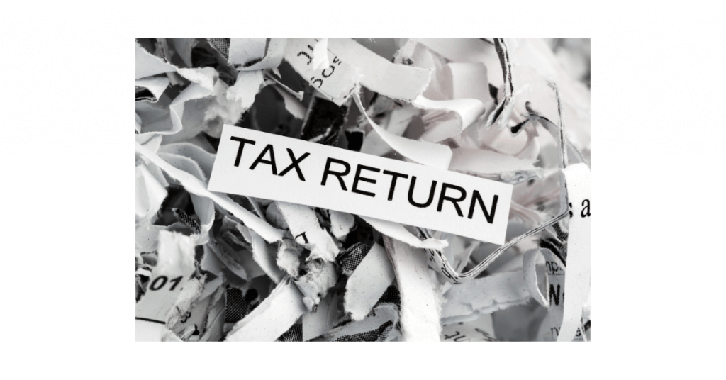 Shredding of tax return documents