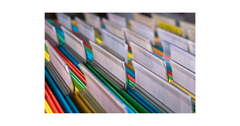 Rows of secure file folders