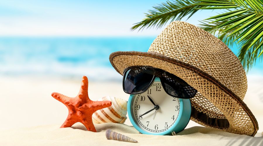 a clock on vacation