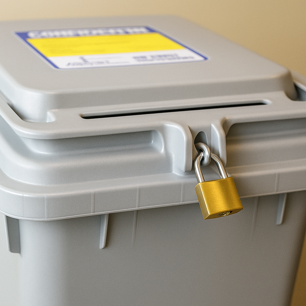 Secure office container with a lock